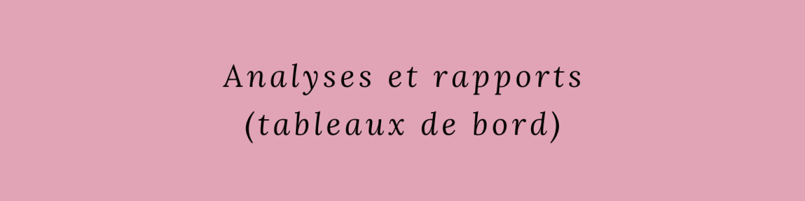 Analyses et rapports 1